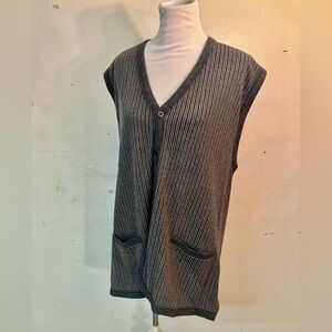 Grey & white stripe sweater vest.